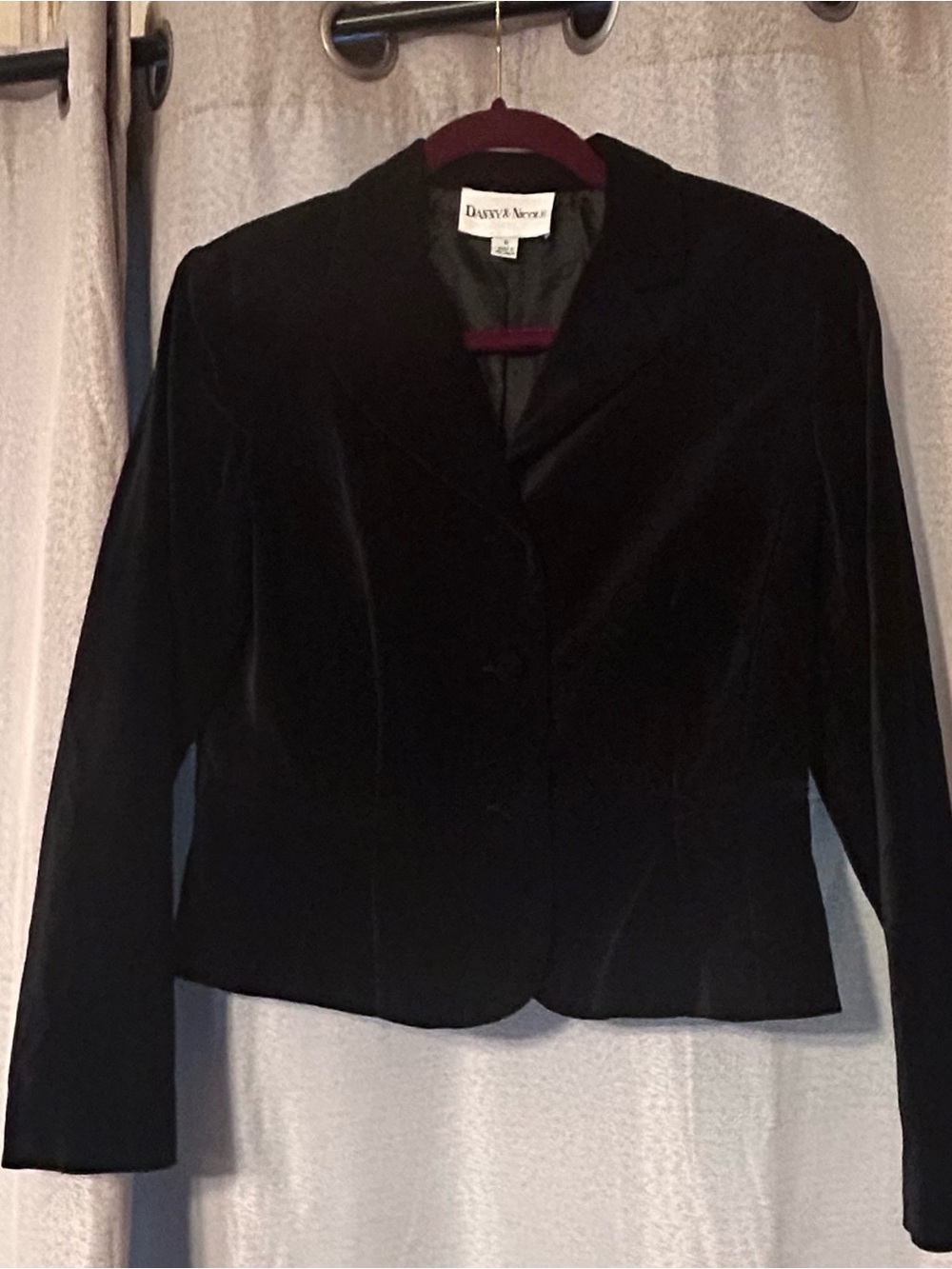 Danny & Nicole Vintage Black Velvet Women's Blazer Jacket Size 6
